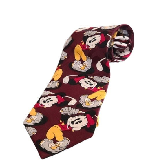 Vintage Cervantes Disney Mickey Mouse Silk Suit Tie Golfing Golfer Golf - Picture 11 of 12